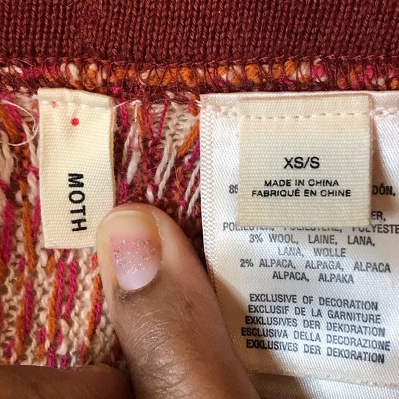 MOTH Anthropologie Durango Jacquard Boho Sweater Vest Size XS/S - Picture 14 of 16